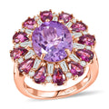 EverTrue Rose De France Amethyst, Multi Gemstone Ring in 18K RG Plated (Size 10.0) 8.45 ctw - Sticky add to cart bar