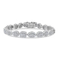 D'Joy Moissanite Bracelet in Rhodium Over Sterling Silver (6.50 In) 3.65 ctw - Sticky add to cart bar