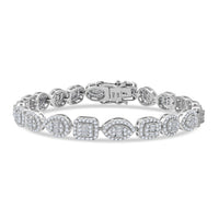 D'Joy Moissanite Bracelet in Rhodium Over Sterling Silver (6.50 In) 3.65 ctw