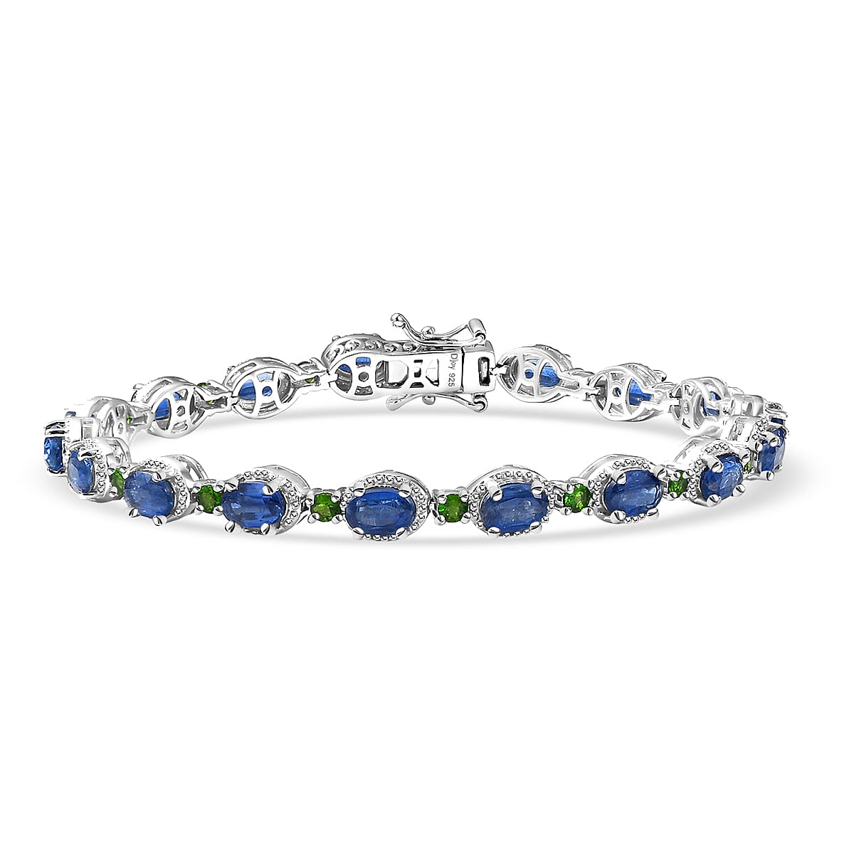 D'Joy Kashmir Kyanite and Chrome Diopside 11.00 ctw Station Bracelet i