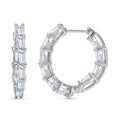 D'Joy Moissanite 1.80 ctw Hoop Earrings in Rhodium Over Sterling Silver - Sticky add to cart bar