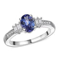 Luxoro 10K White Gold Premium Tanzanite, Diamond (G-H, I2) (0.15 cts) Ring (Size 10.0) 1.15 ctw - Sticky add to cart bar