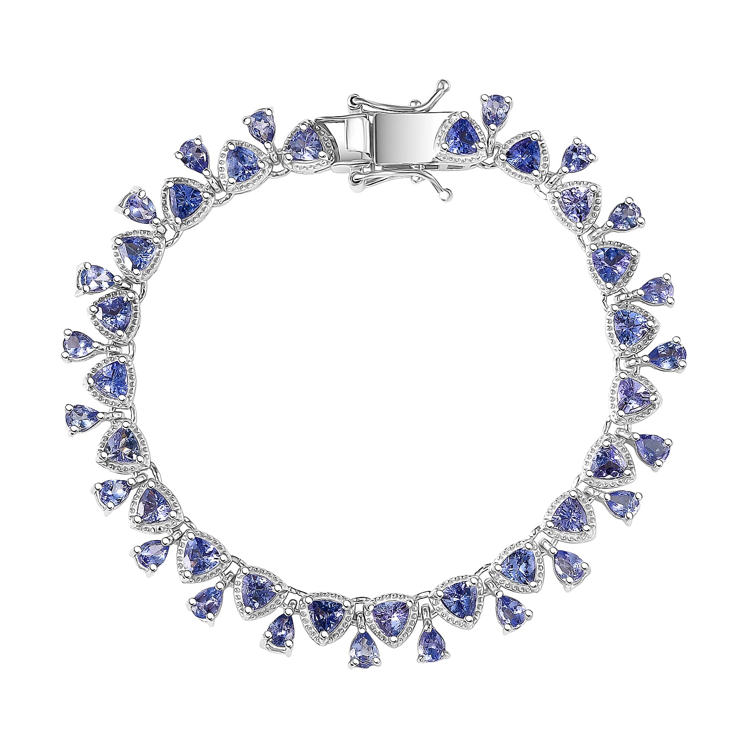 D'Joy Tanzanite Bracelet in Rhodium Over Sterling Silver (6.50 In) 7.65 ctw