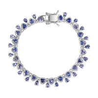 D'Joy Tanzanite Bracelet in Rhodium Over Sterling Silver (6.50 In) 7.65 ctw
