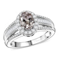 D'Joy Premium Tanzanite, Moissanite Ring in Rhodium Over Sterling Silver (Size 10.0) 1.60 ctw - Sticky add to cart bar