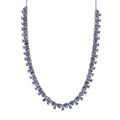 D'Joy Tanzanite 13.00 ctw Floral Vines Necklace in Rhodium Over Sterling Silver 18 Inches - Sticky add to cart bar