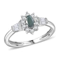 D'Joy Premium Narsipatnam Alexandrite, White Zircon Ring in Rhodium Over Sterling Silver (Size 10.0) 0.90 ctw - Sticky add to cart bar