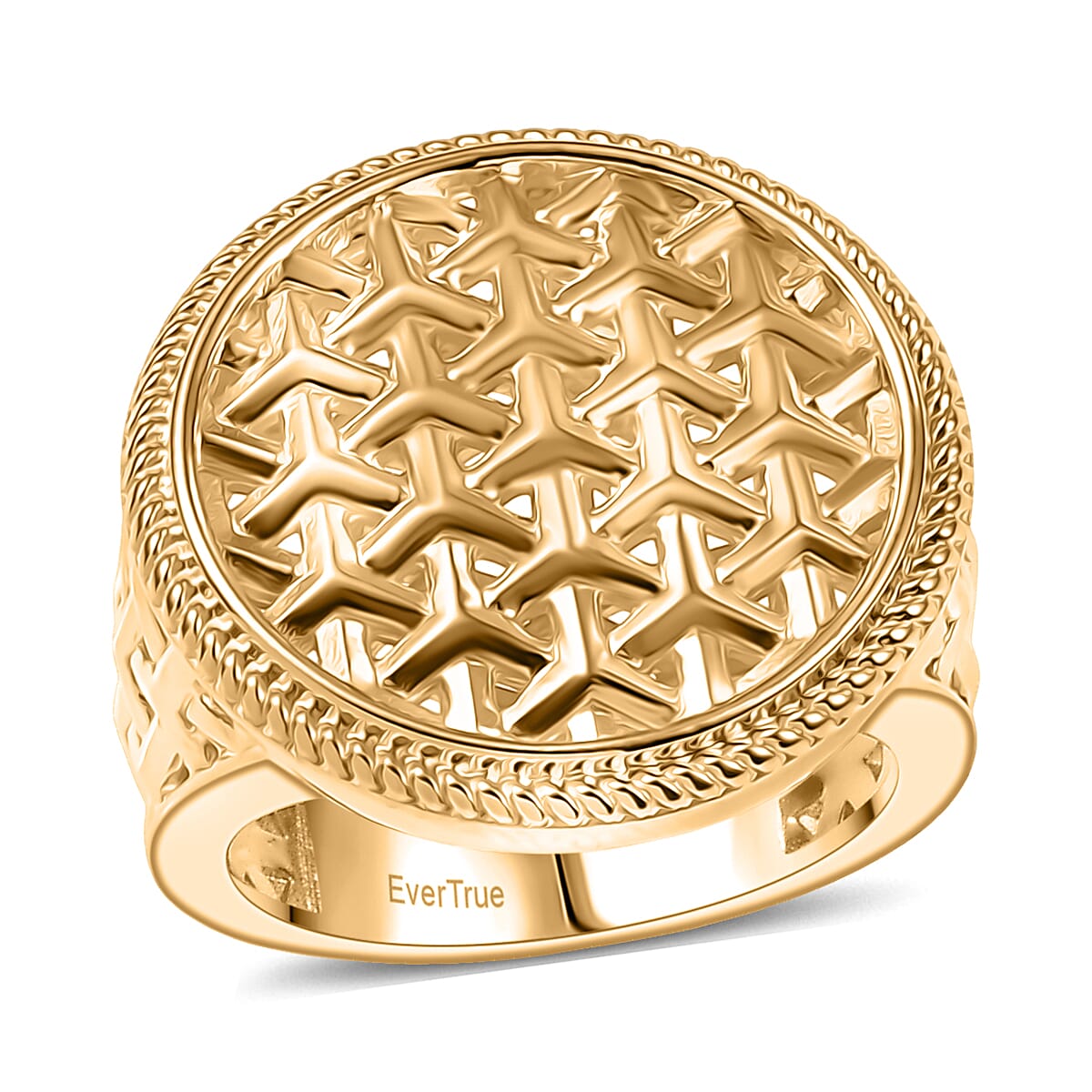 EverTrue Bronzella Collection Sacred Lattice Ring in 18K YG Plated Bronze (Size 10.0)