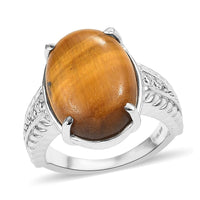 EverTrue Malagasy Labradorite Solitaire Ring in Stainless Steel (Size 8.0) 12.40 ctw