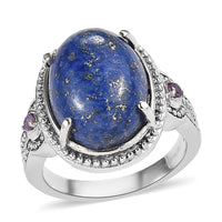 EverTrue Tigers Eye, Brazilian Citrine Ring in Stainless Steel (Size 11.0) 9.90 ctw