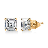 14K Yellow Gold Moissanite (Rnd 8mm) Stud Earrings 3.60 ctw