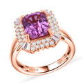 D'Joy AAA Patroke Kunzite, Moissanite Ring in 18K Vermeil RG Over Sterling Silver (Size 8.0) 4.90 ctw - Sticky add to cart bar