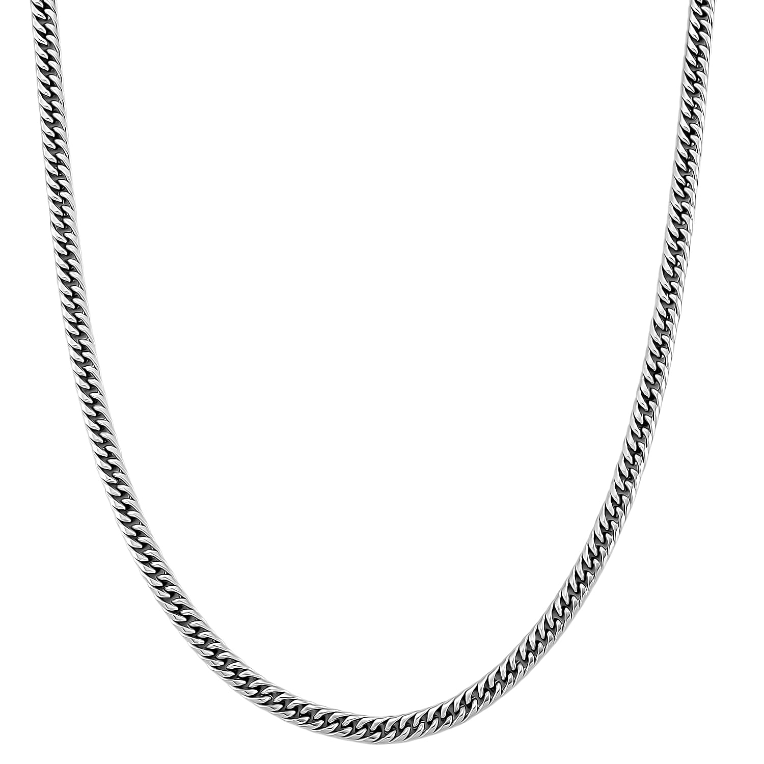 Sleek Cuban Link Chain Necklace in Stainless Steel 20-22 Inches