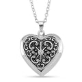 Austrian Crystal Heart Locket Pendant Necklace in Stainless Steel 20-22 Inches - Sticky add to cart bar