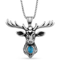 Blue Howlite 0.50 ctw Majestic Stag Necklace in Stainless Steel 20-22 Inches - Sticky add to cart bar