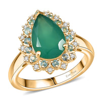 EverTrue Verde Onyx, Multi Gemstone Ring in 18K YG Plated (Size 10.0) 3.25 ctw