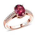Certified & Appraised Luxoro AAA Ouro Fino Rubellite and G-H I2 Diamond 2.00 ctw Ring in 14K Rose Gold (Size 10.0) - Sticky add to cart bar