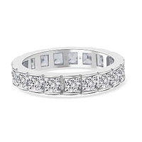 Simulated Diamond 1.95 ctw Ring in Rhodium Over Sterling Silver (Size 6.5)