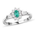 D'Joy Premium Narsipatnam Alexandrite, White Zircon Ring in Rhodium Over Sterling Silver (Size 10.0) 0.90 ctw - Sticky add to cart bar