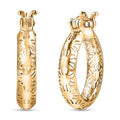 Luxoro 10K Yellow Gold Textured Hoop Earrings (2.50 Grams) - Sticky add to cart bar