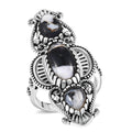 D'Joy Artisan Crafted Premium White Buffalo Ring in Black Oxidised Sterling Silver (Size 10.0) 5.80 ctw - Sticky add to cart bar