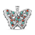 D'Joy Artisan Crafted Premium White Buffalo, Multi Gemstone Butterfly Pendant without Chain in Sterling Silver 7.85 ctw - Sticky add to cart bar