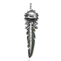 D'Joy Artisan Crafted White Buffalo, Royston Turquoise Feather Pendant without Chain Sterling Silver 17.70 ctw - Sticky add to cart bar