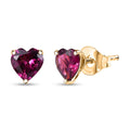 Host Pick Certified & Appraised Luxoro 10K Yellow Gold AAA Radiant Ember Garnet Stud Earrings 2.30 ctw - Sticky add to cart bar