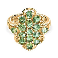 D''Joy Green Apatite Ring in 18K Vermeil YG Over Sterling Silver (Size 10.0) 2.37 ctw