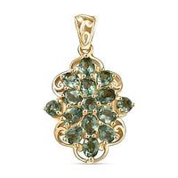 D''Joy Green Apatite Pendant in 18K Vermeil YG Over Sterling Silver 2.45 ctw