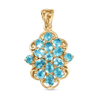 D'Joy Betroka Blue Apatite 2.45 ctw Pendant in 18K Yellow Gold Plated Sterling Silver