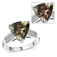 Rhapsody 950 Platinum AAAA Turkizite, Diamond  (E-F, VS) (0.27 cts) Vibrancy of life Ring (Size 10.0) (7.85 g) 5.15 ctw