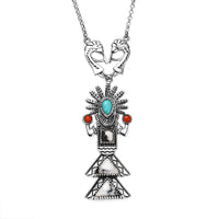 D'Joy Artisan Crafted White Buffalo, Multi Gemstone Necklace in Oxidized Sterling Silver 8.90 ctw (18-20 Inches)