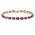 Luxoro AAA Radiant Ember Garnet 18.00 ctw Tennis Bracelet in 10K Yellow Gold (7.25 In) - Sticky add to cart bar