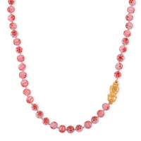 Multi Color Murano Style Beaded Necklace with Pixiu Charm in Goldtone (20 Inches)