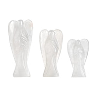 Livmore Handcraved Set Of 3 Rose Quartz Gemstone Angel (3, 2.5 and 2 Inch)