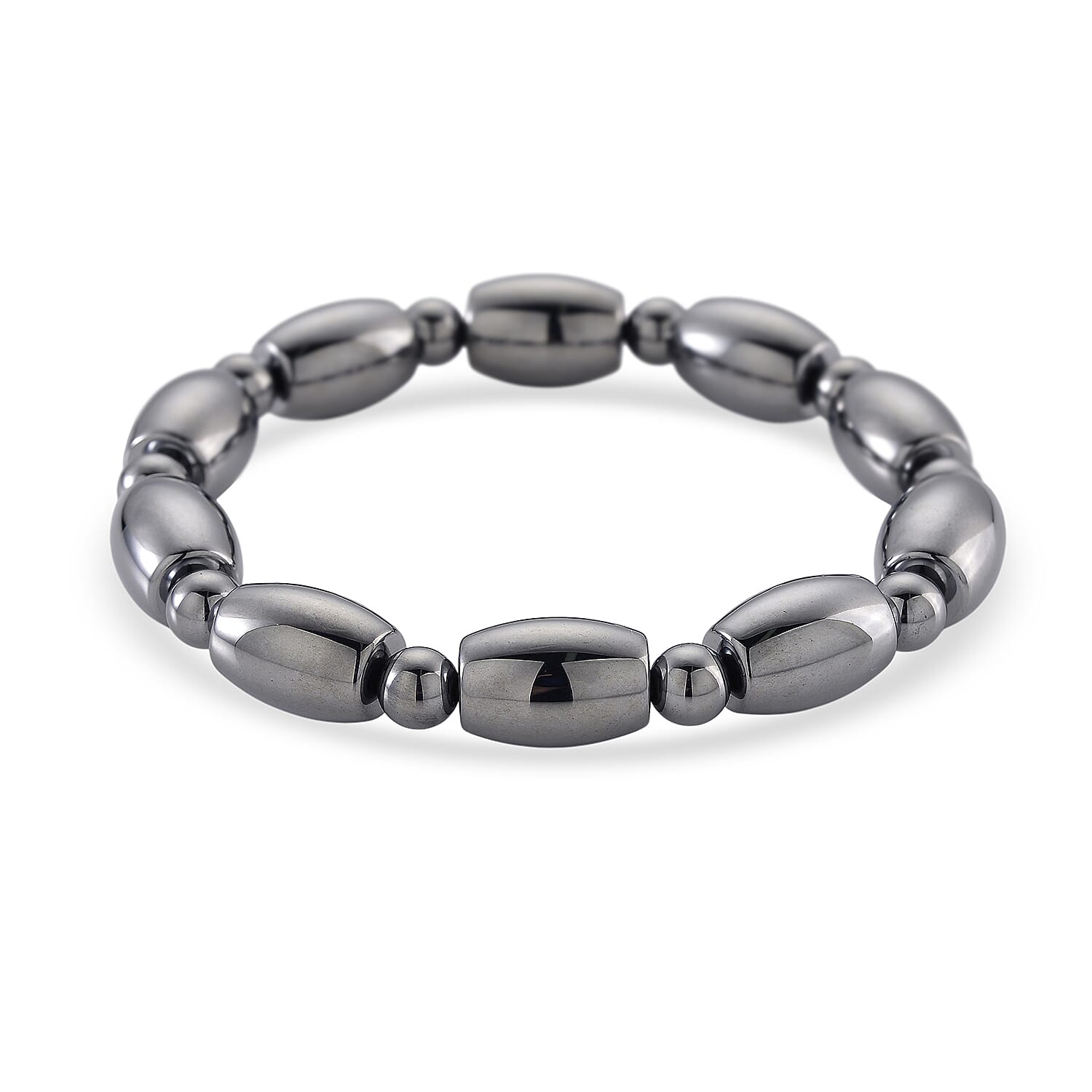 Terahertz 130.00 ctw Barrel and Beaded Stretch Bracelet
