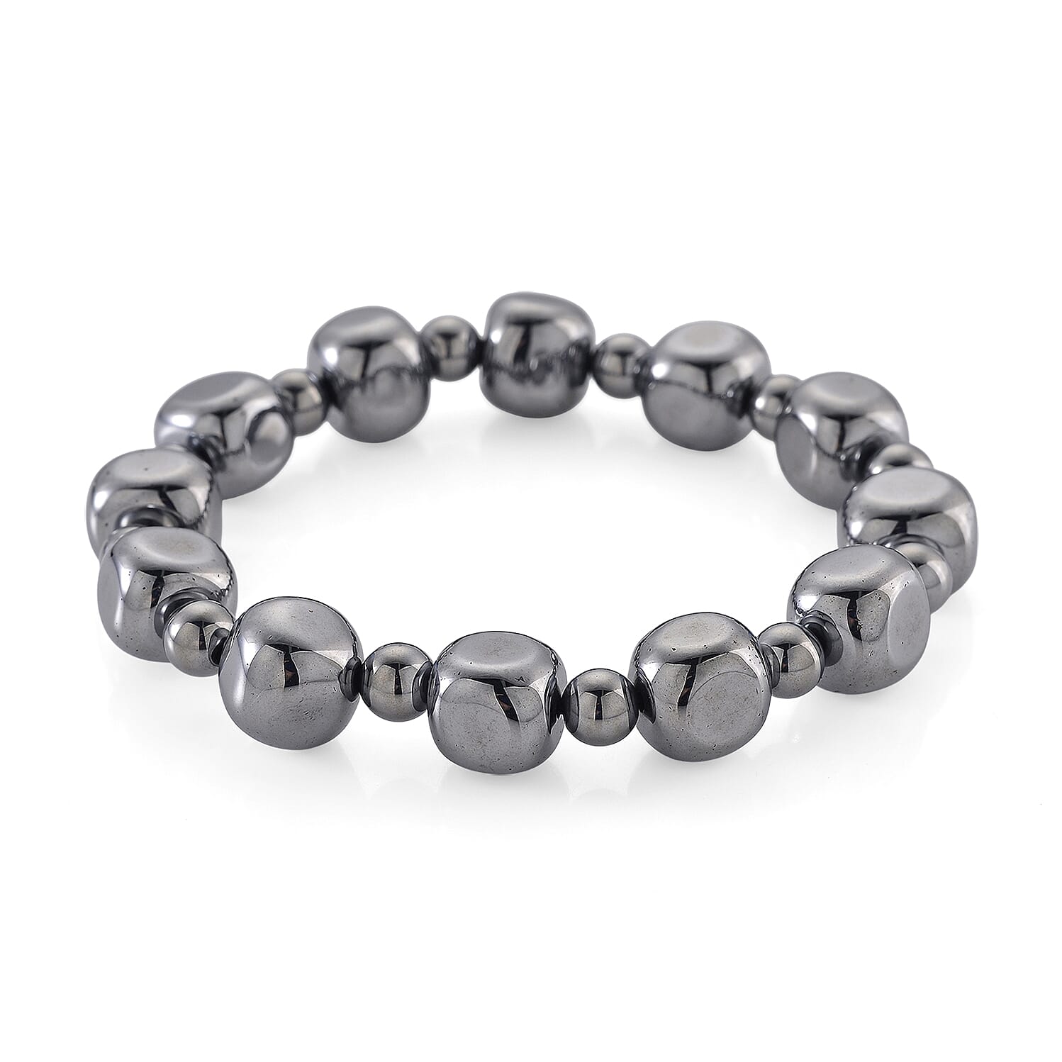 Terahertz 130.00 ctw Cushion and Beaded Stretch Bracelet