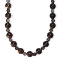 EverTrue Brazilian Smoky Quartz 382.00 ctw Beaded Necklace (20 Inches) in Platinum Bond