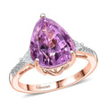 10K Rose Gold AAA Patroke Kunzite, Luxuriant Lab Grown Diamond (E-F, VS) (0.34 cts) Ring (Size 10.0) 5.75 ctw - Sticky add to cart bar