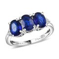 D'Joy Premium Tanzanian Blue Spinel (DF), White Zircon Ring in Rhodium Over Sterling Silver (Size 10.0) 2.80 ctw - Sticky add to cart bar