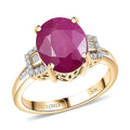 Luxoro 10K Yellow Gold AAA Royal Ruby, Diamond (G-H, I2) (0.16 cts) Ring (Size 10.0) 5.65 ctw - Sticky add to cart bar