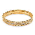 Bali Legacy Luxuriant Lab Grown Diamond G-H SI 2.50 ctw Byzantine Bangle Bracelet in 22K Vermeil Yellow Gold Over Sterling Silver (7.25 In) - Sticky add to cart bar