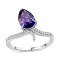 D'Joy Catalina Iolite, Moissanite Ring in Rhodium Over Sterling Silver (Size 10.0) 1.60 ctw - Sticky add to cart bar
