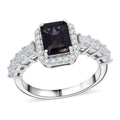D'Joy Catalina Iolite, Moissanite Ring in Rhodium Over Sterling Silver (Size 10.0) 2.15 ctw - Sticky add to cart bar
