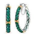 EverTrue Verde Onyx 16.80 ctw XOXO Hoop Earrings in 18K YG Plated and Platinum Bond - Sticky add to cart bar