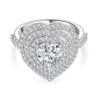 D''Joy Moissanite Ring in Rhodium Over Sterling Silver (Size 11.5) 2.25 ctw