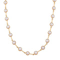 White Shell Pearl Station Necklace in Goldtone (20 Inches) - Sticky add to cart bar