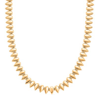 Sculptural Spiked Necklace (20 Inches) in Goldtone