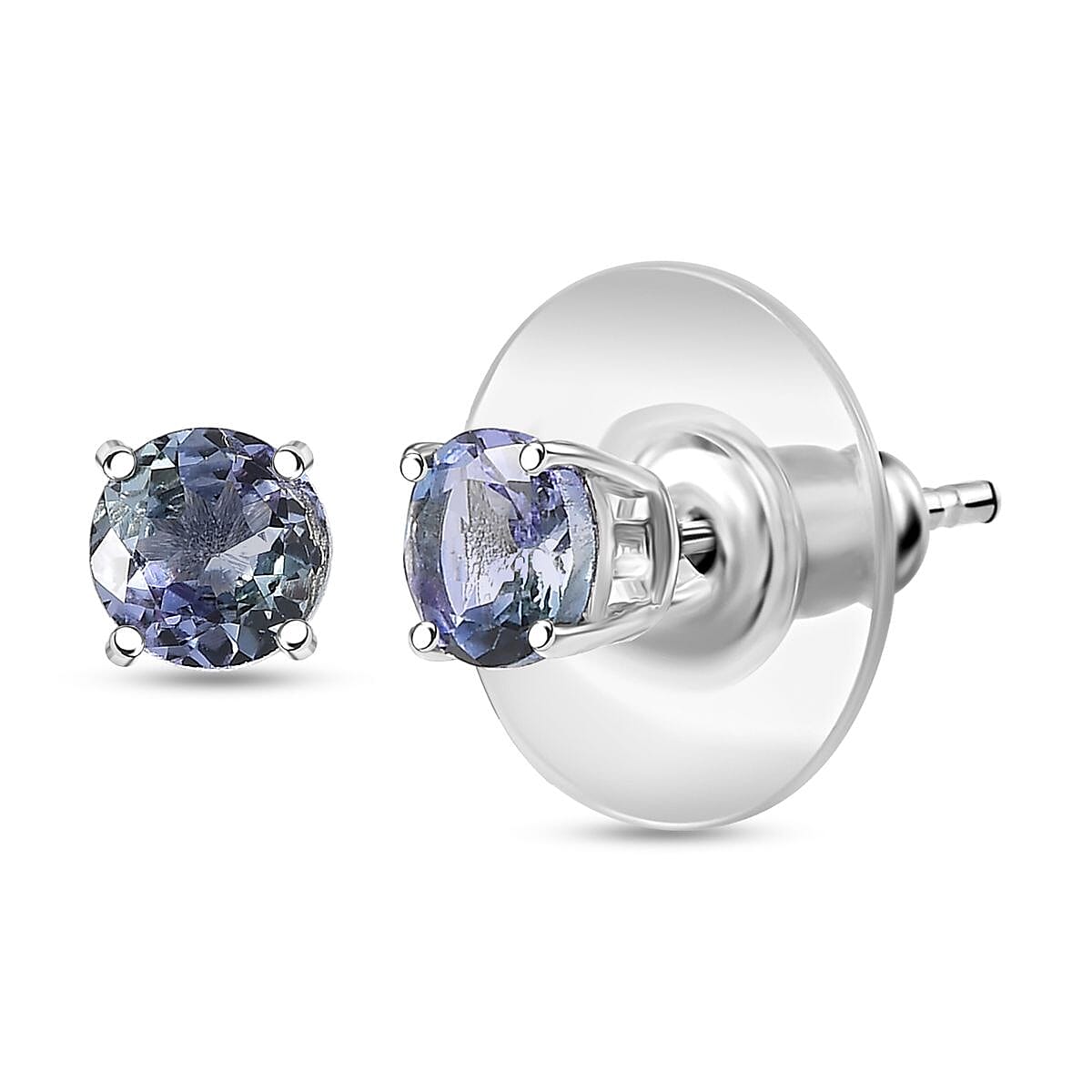 D'Joy Peacock Tanzanite Earrings in Rhodium Over Sterling Silver 1.10 ctw